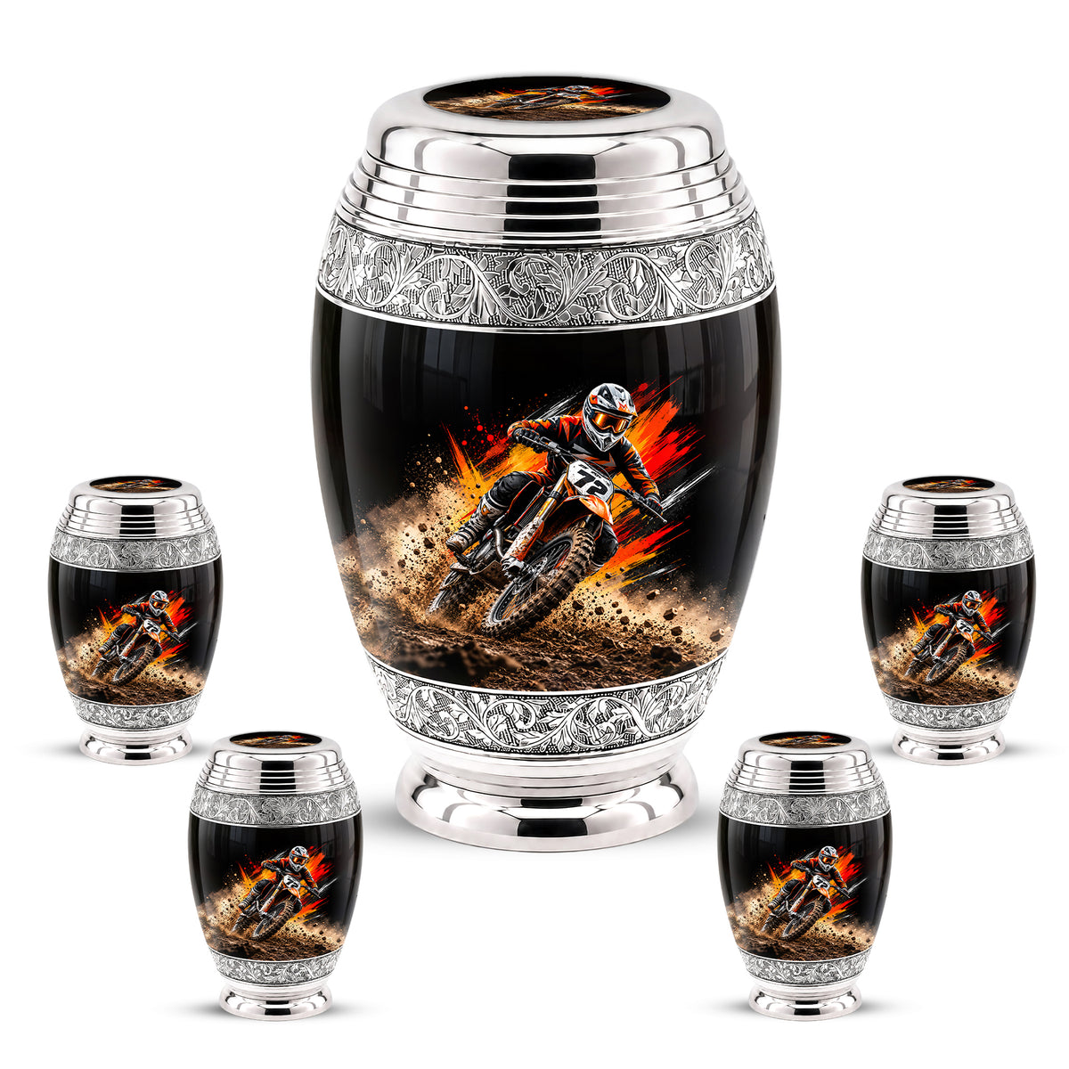 Motocross Dirt Bike Cremation Urn for Human Ashes – Personalized Motorcycle Memorial Urn
