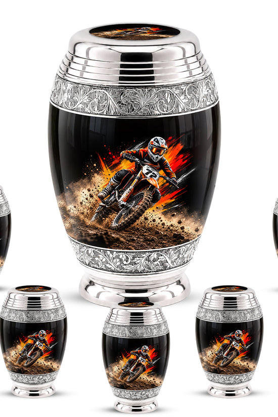 Motocross Dirt Bike Cremation Urn for Human Ashes – Personalized Motorcycle Memorial Urn