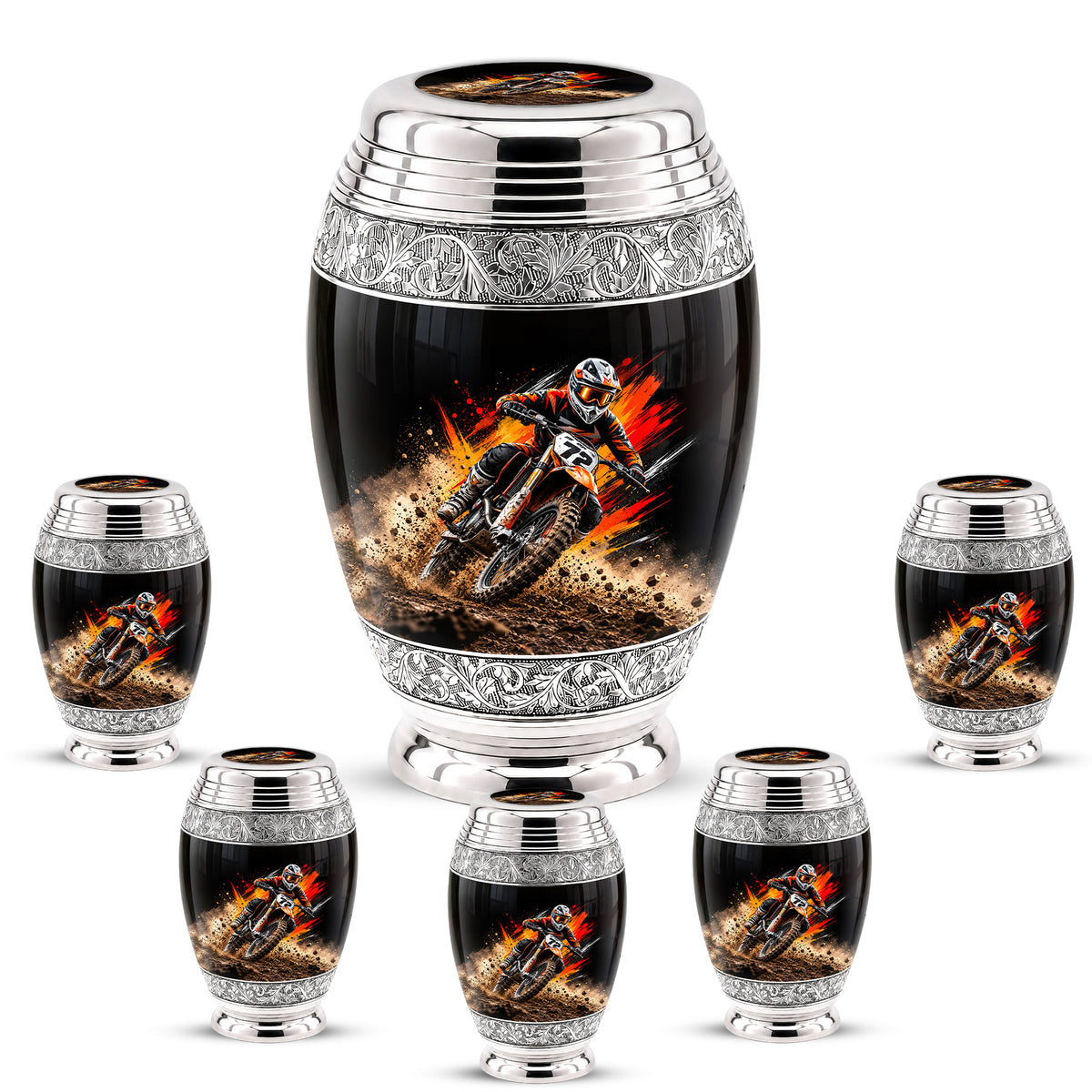 Motocross Dirt Bike Cremation Urn for Human Ashes – Personalized Motorcycle Memorial Urn