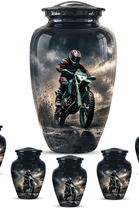 Dirt Bike Memorial Cremation Urn for Human Ashes – Personalized Motocross Motorcycle Urn