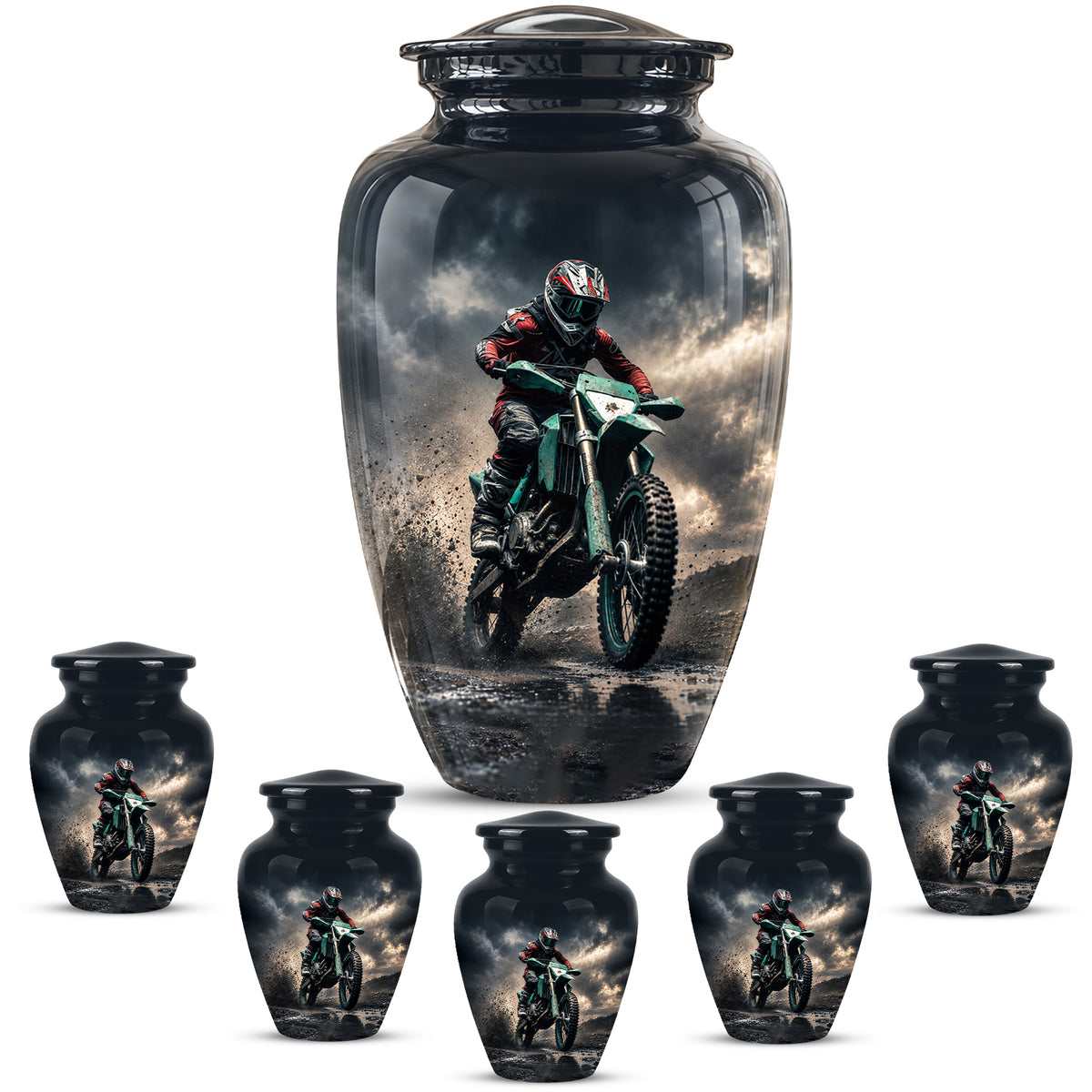 Dirt Bike Memorial Cremation Urn for Human Ashes – Personalized Motocross Motorcycle Urn