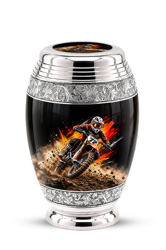 Motocross Dirt Bike Cremation Urn for Human Ashes – Personalized Motorcycle Memorial Urn