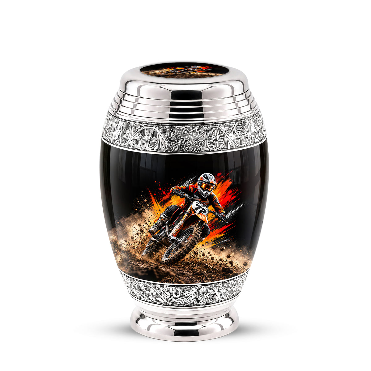 Motocross Dirt Bike Cremation Urn for Human Ashes – Personalized Motorcycle Memorial Urn