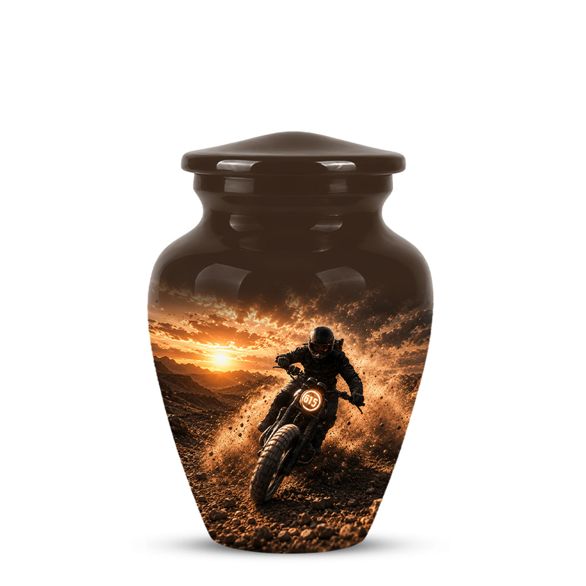 Adventure Motorcycle Memorial Cremation Urn for Human Ashes – Personalized Biker Tribute Urn
