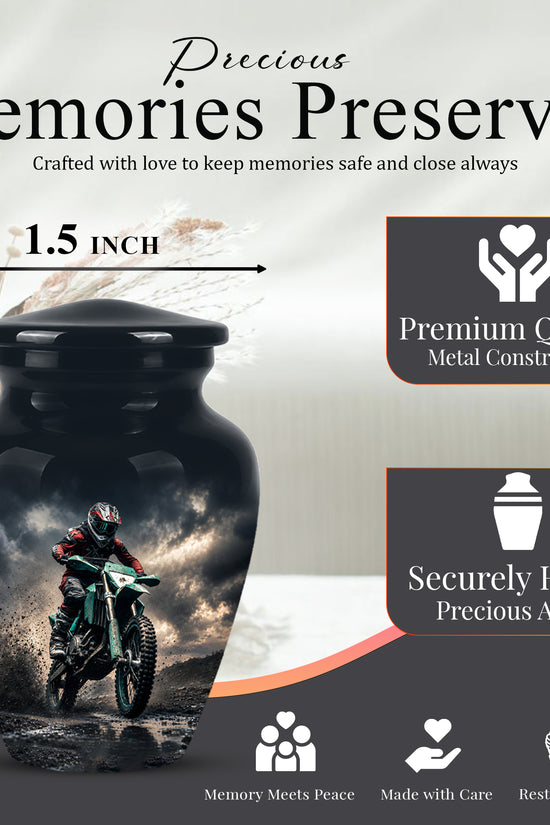 Dirt Bike Memorial Cremation Urn for Human Ashes – Personalized Motocross Motorcycle Urn