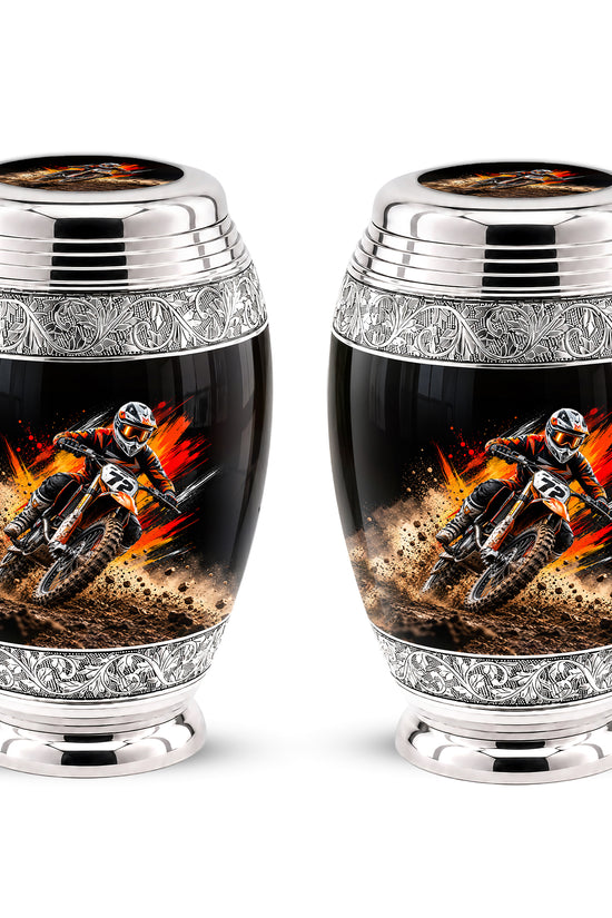 Motocross Dirt Bike Cremation Urn for Human Ashes – Personalized Motorcycle Memorial Urn