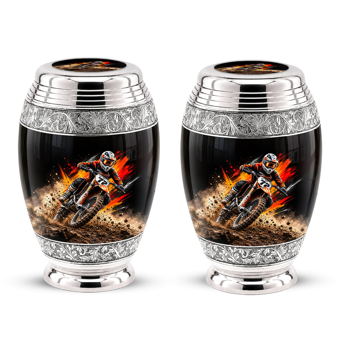 Motocross Dirt Bike Cremation Urn for Human Ashes – Personalized Motorcycle Memorial Urn