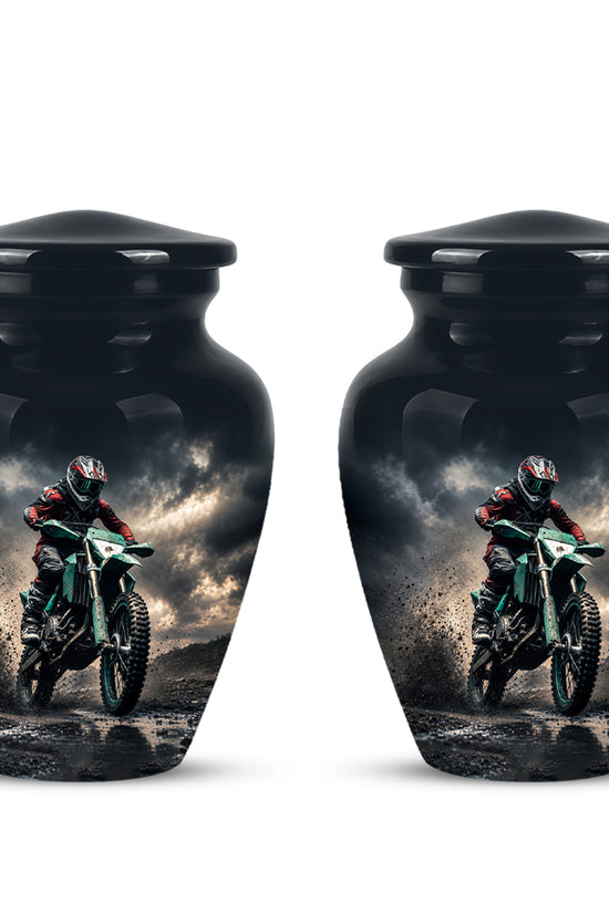 Dirt Bike Memorial Cremation Urn for Human Ashes – Personalized Motocross Motorcycle Urn