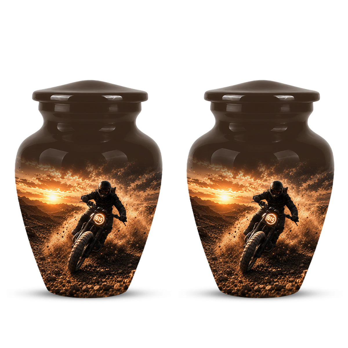 Adventure Motorcycle Memorial Cremation Urn for Human Ashes – Personalized Biker Tribute Urn