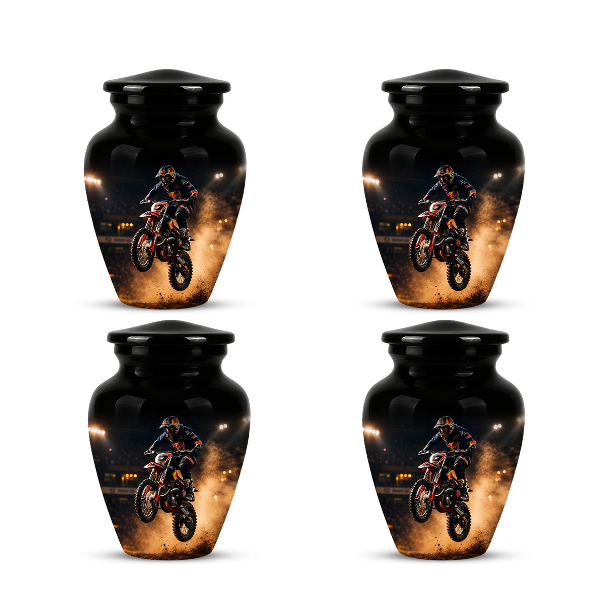 Motocross Rider Memorial Cremation Urn for Human Ashes – Personalized Dirt Bike Tribute Urn