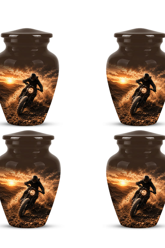 Adventure Motorcycle Memorial Cremation Urn for Human Ashes – Personalized Biker Tribute Urn