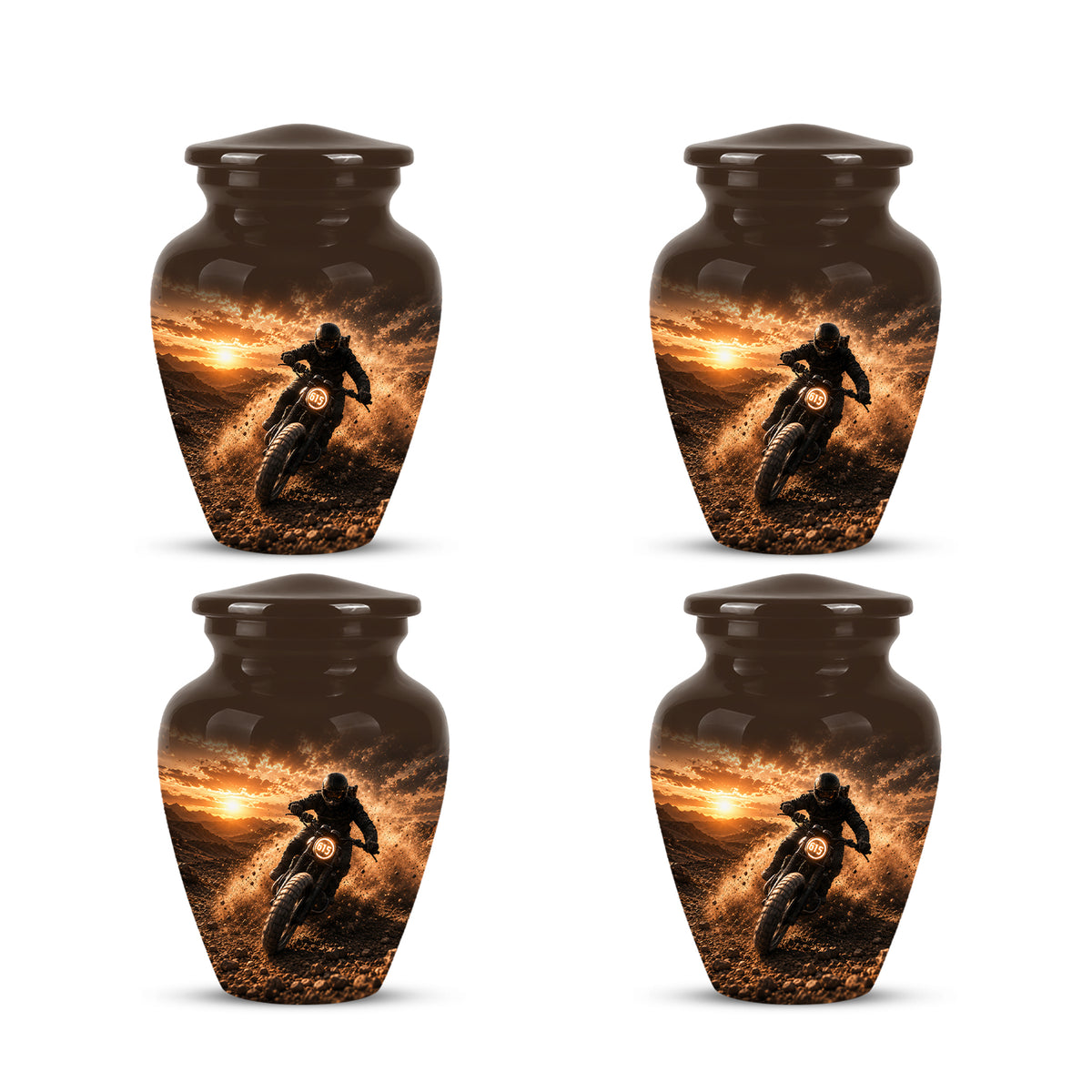 Adventure Motorcycle Memorial Cremation Urn for Human Ashes – Personalized Biker Tribute Urn