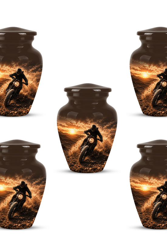 Adventure Motorcycle Memorial Cremation Urn for Human Ashes – Personalized Biker Tribute Urn