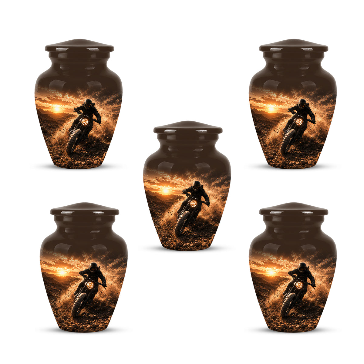 Adventure Motorcycle Memorial Cremation Urn for Human Ashes – Personalized Biker Tribute Urn
