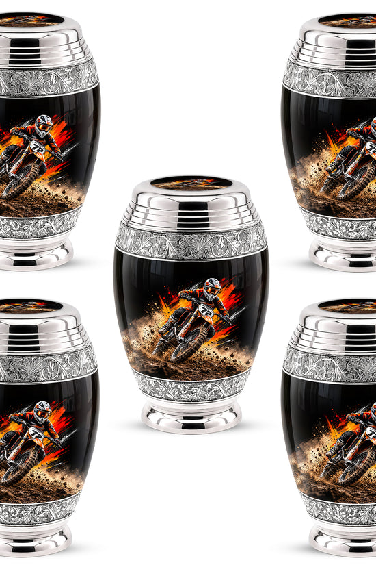 Motocross Dirt Bike Cremation Urn for Human Ashes – Personalized Motorcycle Memorial Urn