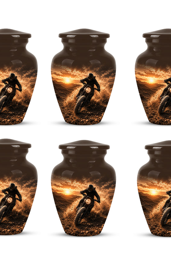 Adventure Motorcycle Memorial Cremation Urn for Human Ashes – Personalized Biker Tribute Urn