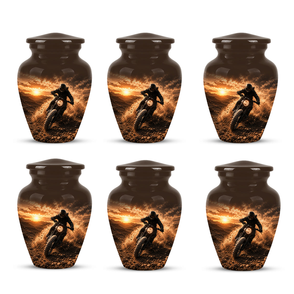 Adventure Motorcycle Memorial Cremation Urn for Human Ashes – Personalized Biker Tribute Urn