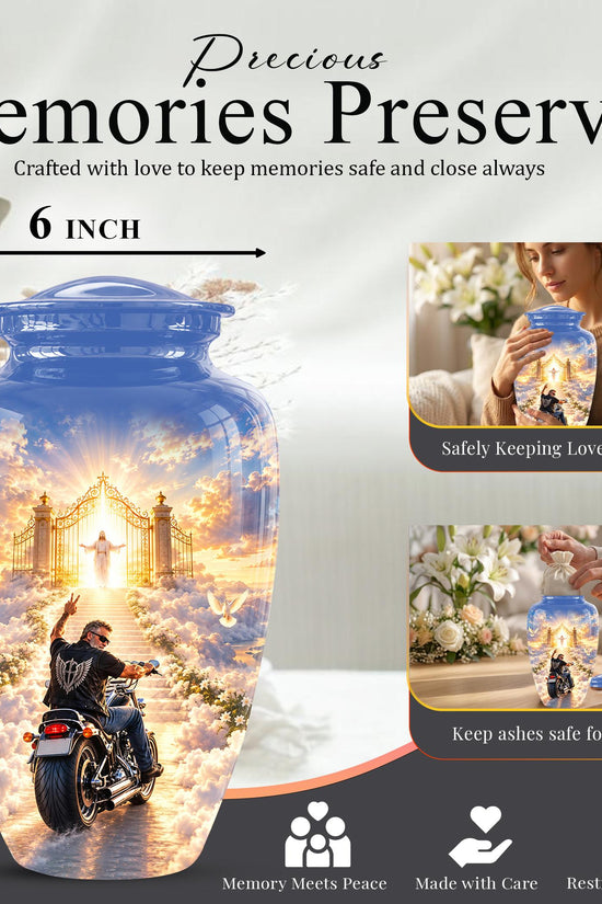 Personalized Motorcycle Memorial Urn, Biker Heaven Tribute, 200 Cubic  Inches