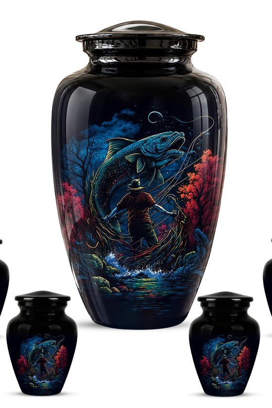 Personalized Bass Fishing Cremation Urn - Fisherman Memorial Urn for Ashes