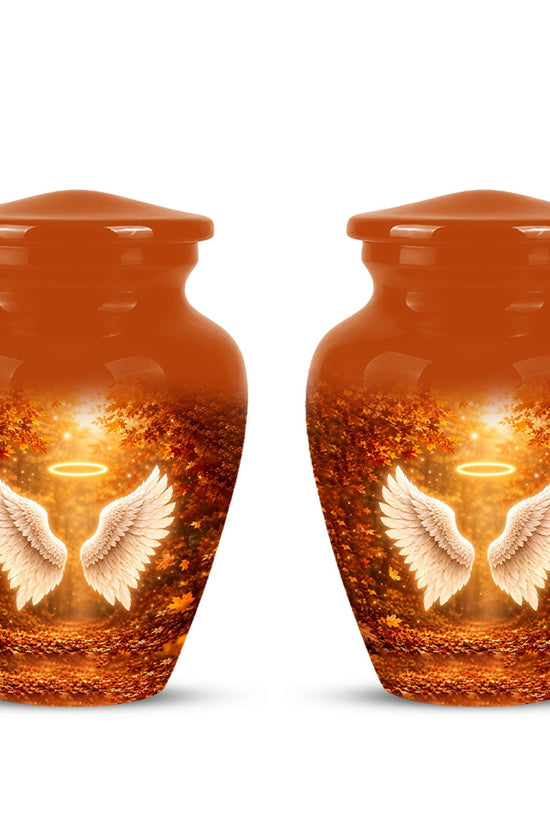 Personalized Angel Wings Cremation Urn - Autumn Heaven Keepsake Ashes Memorial