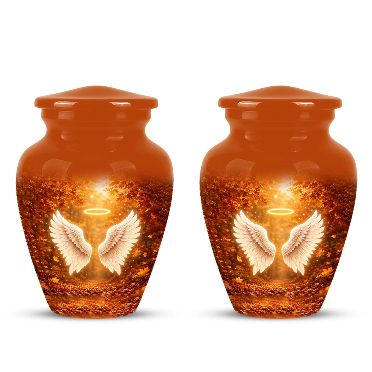 Personalized Angel Wings Cremation Urn - Autumn Heaven Keepsake Ashes Memorial