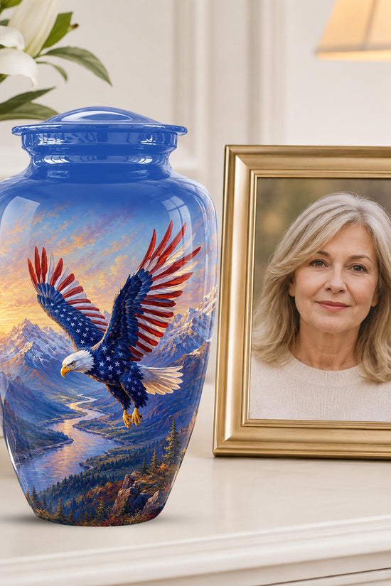Bald Eagle Cremation Urn for Ashes - Blue Mountain Eagle Memorial Urn