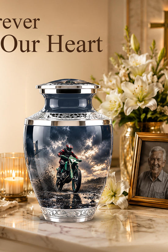 Motocross Dirt Bike Memorial Urn, Motorcycle Ashes Cremation Urn, Personalized Tribute