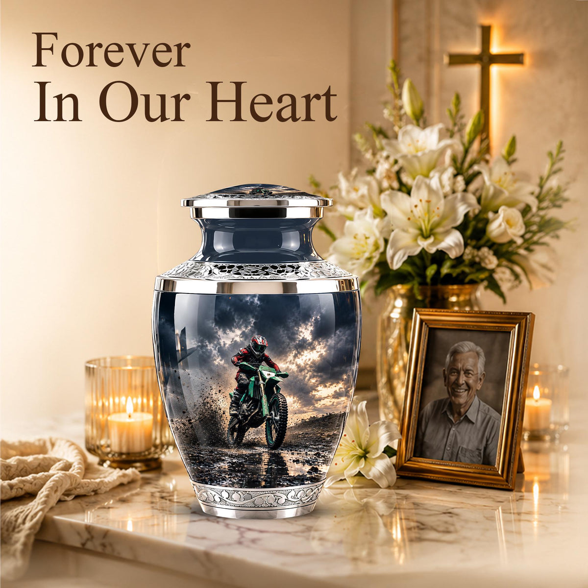 Motocross Dirt Bike Memorial Urn, Motorcycle Ashes Cremation Urn, Personalized Tribute