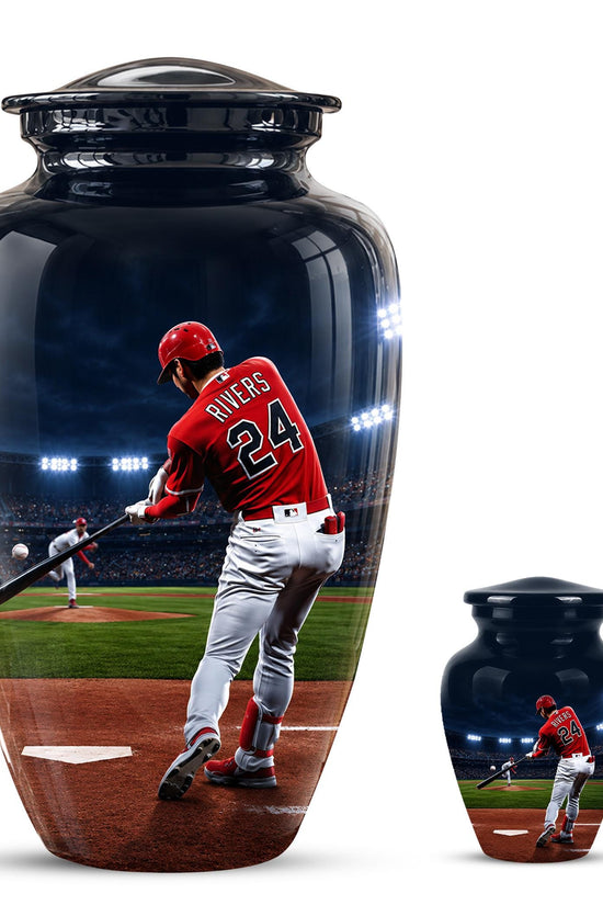 Baseball Cremation Urn for Ashes - Baseball Player Memorial Urn