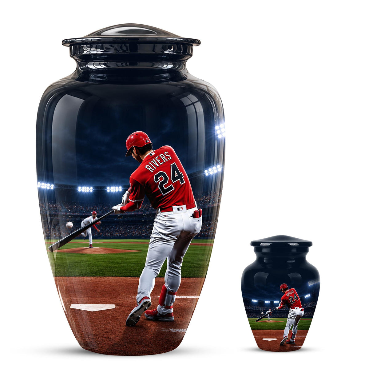 Baseball Cremation Urn for Ashes - Baseball Player Memorial Urn