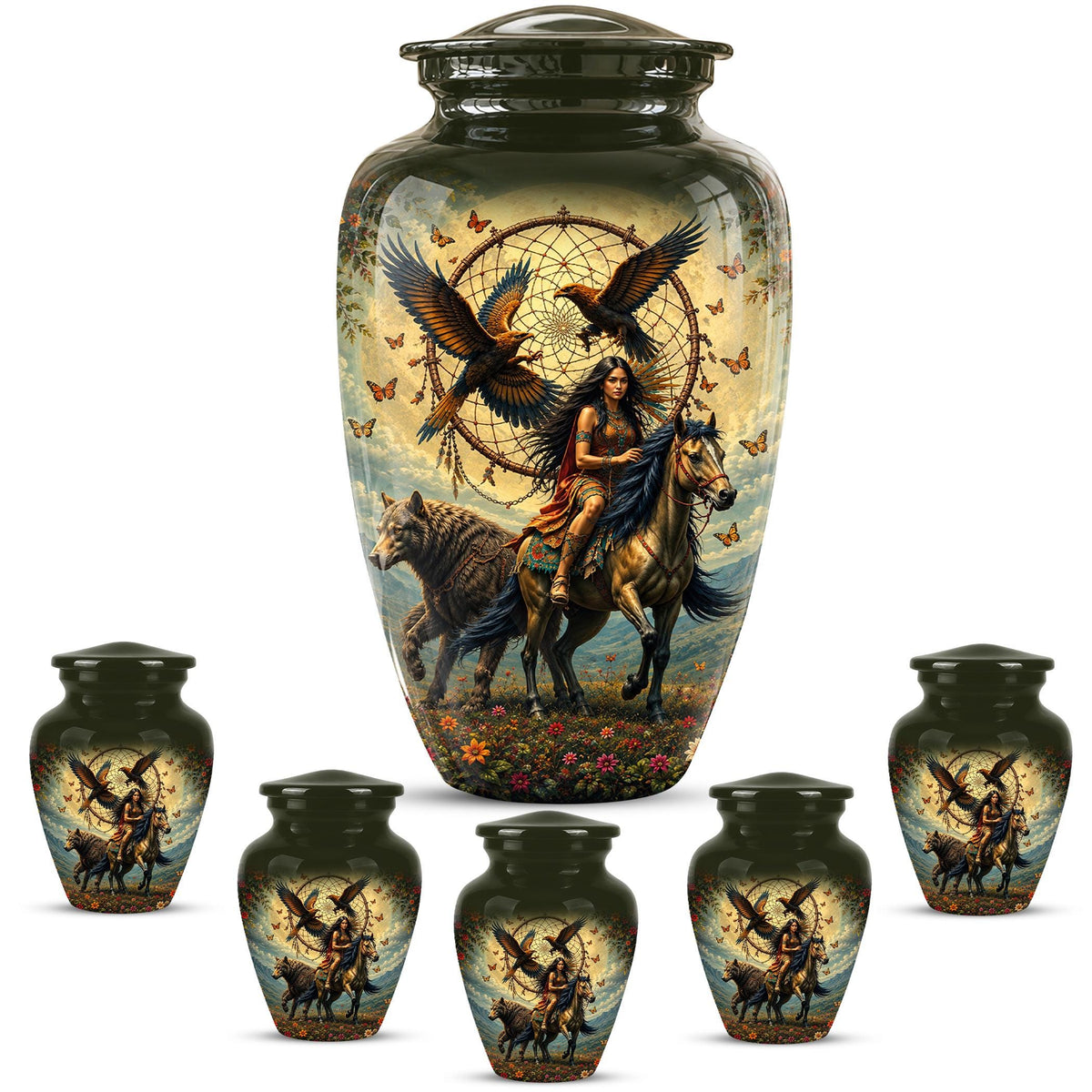 Personalized Urns for Human Ashes Adult - Native American Urn for Ashes