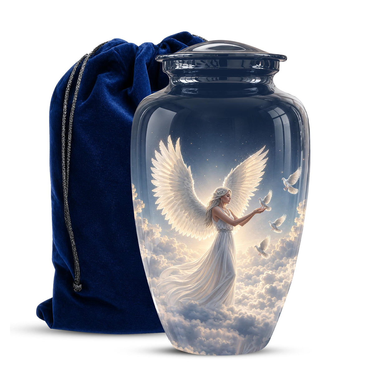Personalized Angel Cremation Urn for Ashes - Female Angel Dove Memorial Urn