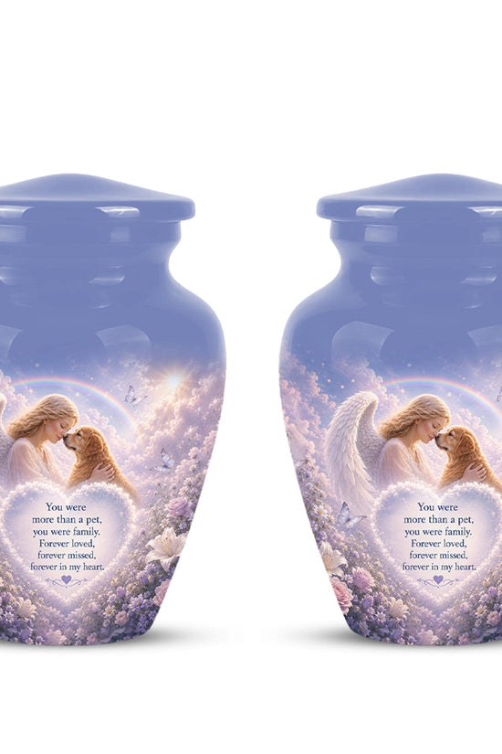 Personalized Angel Rainbow Dog Cremation Urn - 200 Cubic  Inch Pet Memorial Ashes