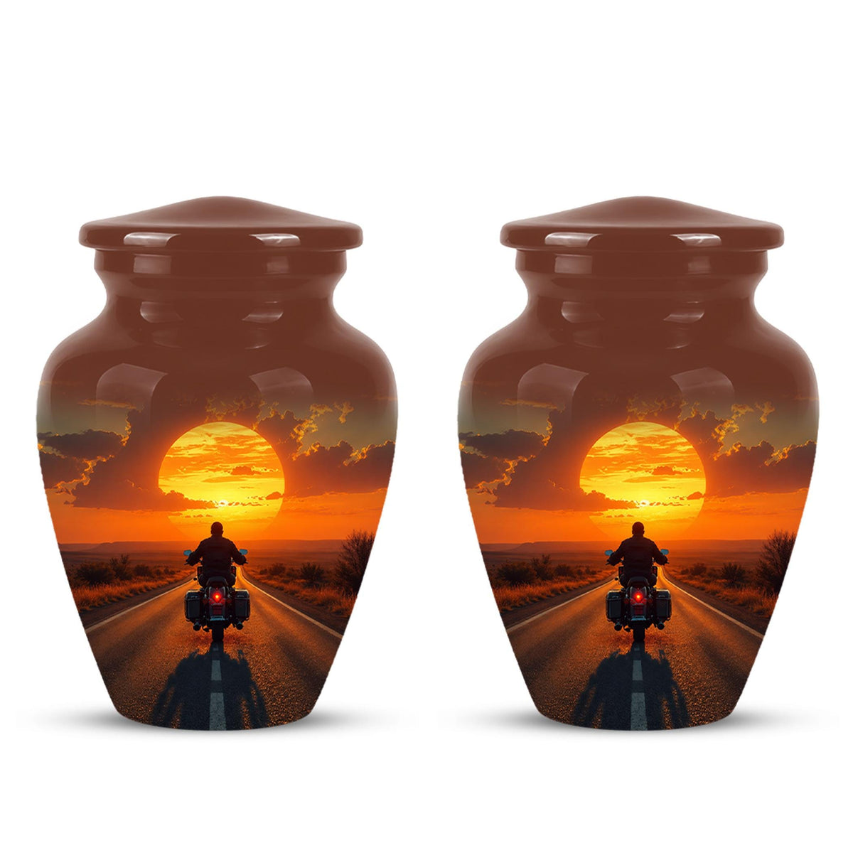 Motorcycle Cremation Urn ? Sunset Ride Memorial Tribute for Adults