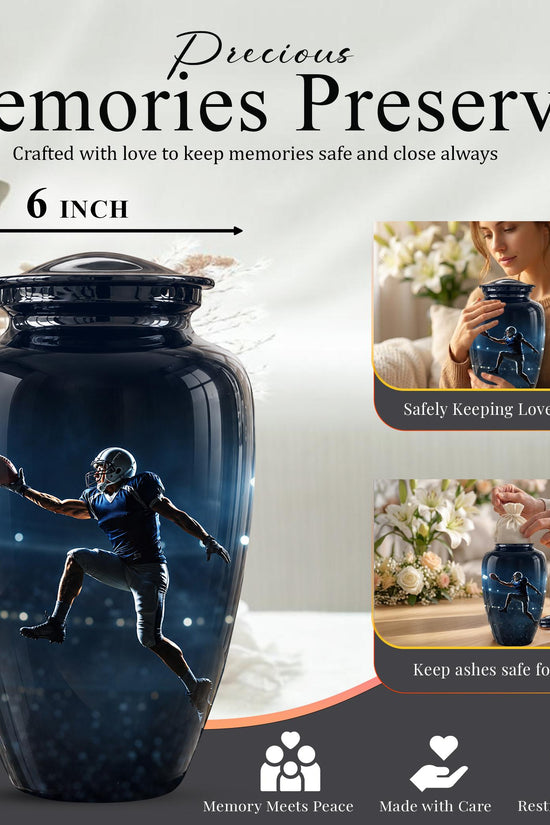 Sportsman Cremation Urn ? Football Memorial Keepsake for Adults