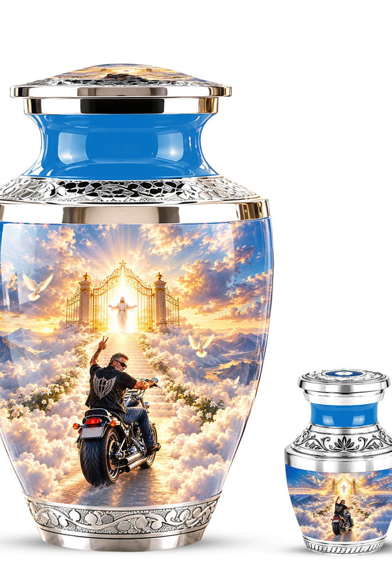 Personalized Motorcycle Memorial Urn, Biker Heaven Tribute, 200 Cubic  Inches