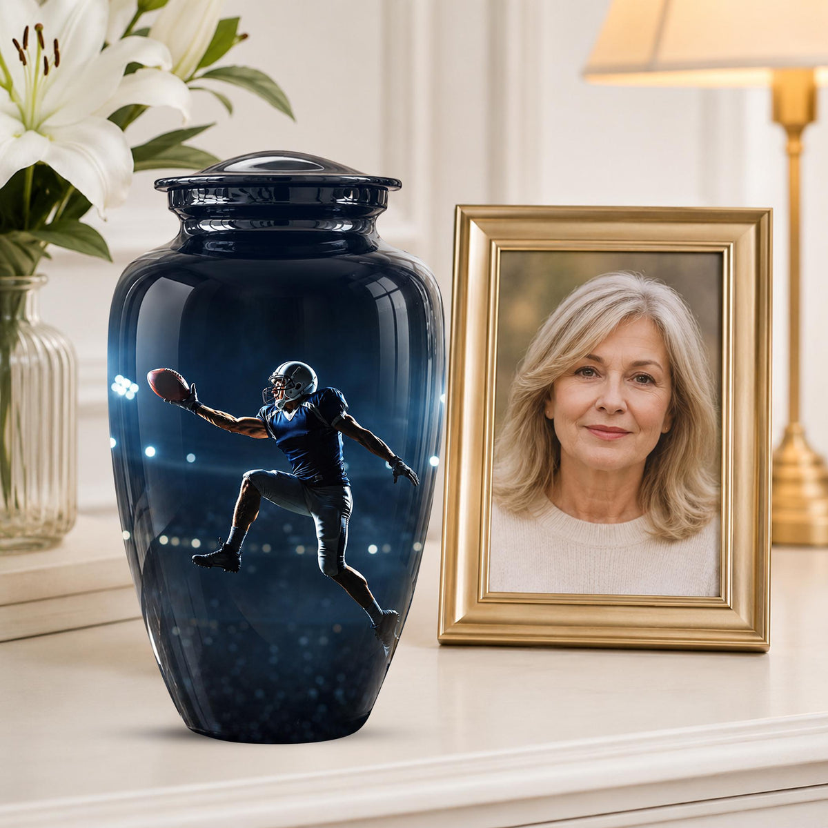 Sportsman Cremation Urn ? Football Memorial Keepsake for Adults