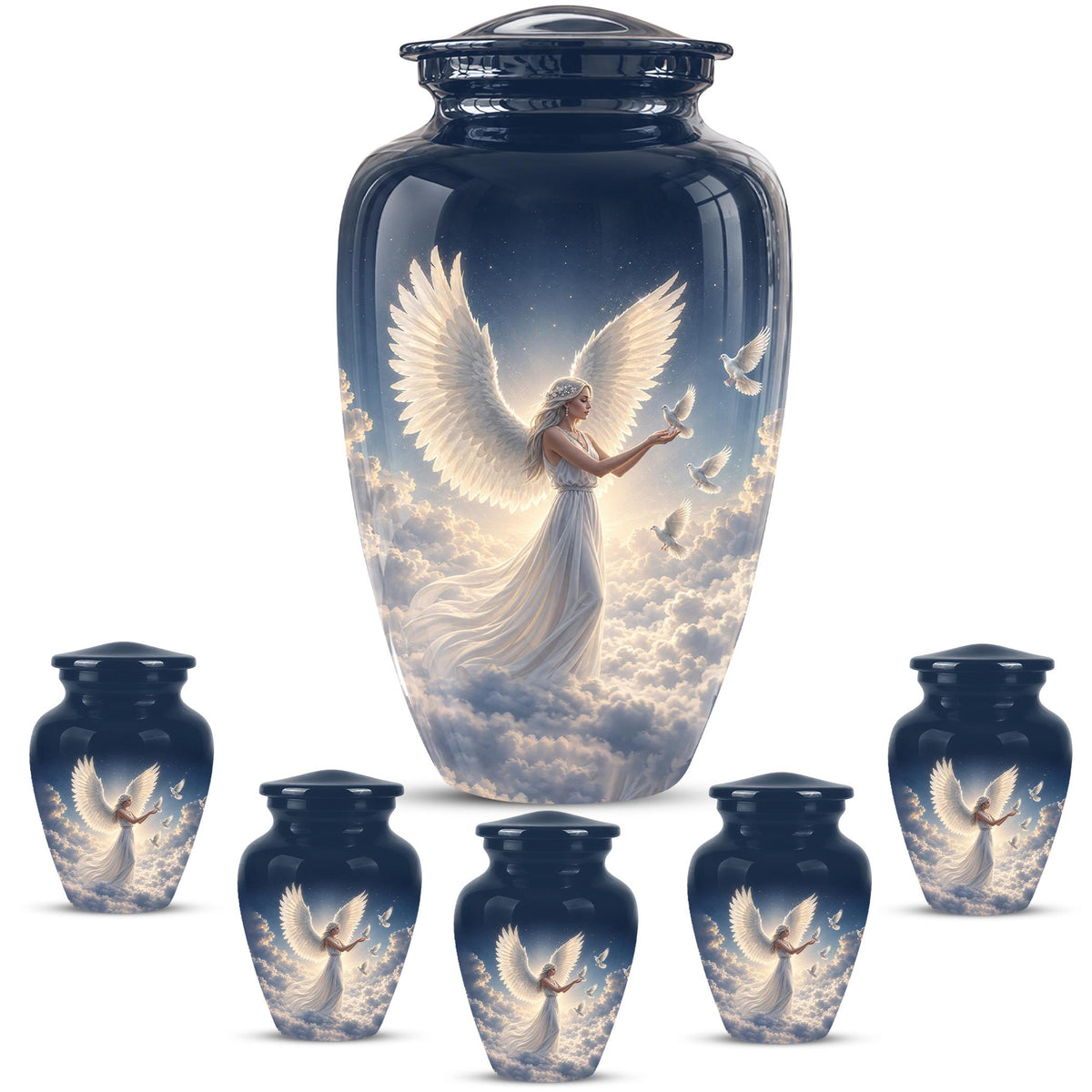 Personalized Angel Cremation Urn for Ashes - Female Angel Dove Memorial Urn