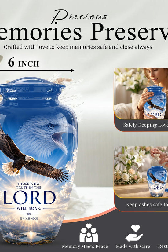 Bald Eagle Cremation Urn for Ashes - Christian Memorial Urn