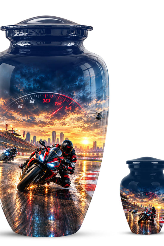 Personalized Motocross Cremation Urn, Custom Dirt Bike Memorial Ashes (200 Cubic)