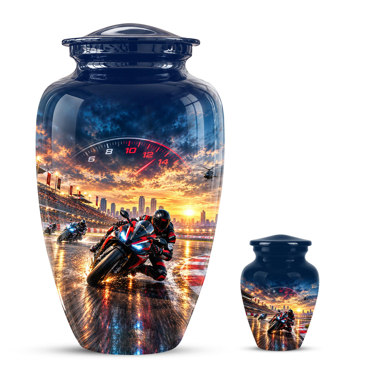 Personalized Motocross Cremation Urn, Custom Dirt Bike Memorial Ashes (200 Cubic)