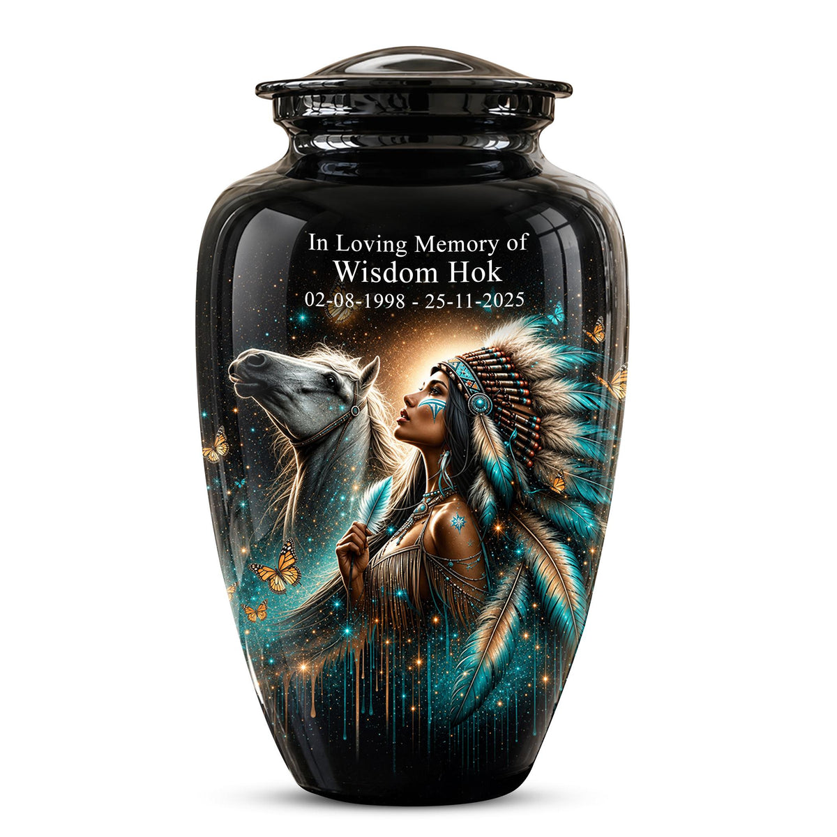 Native American Urns for Human Ashes - Horse Cremation Urn for Adults