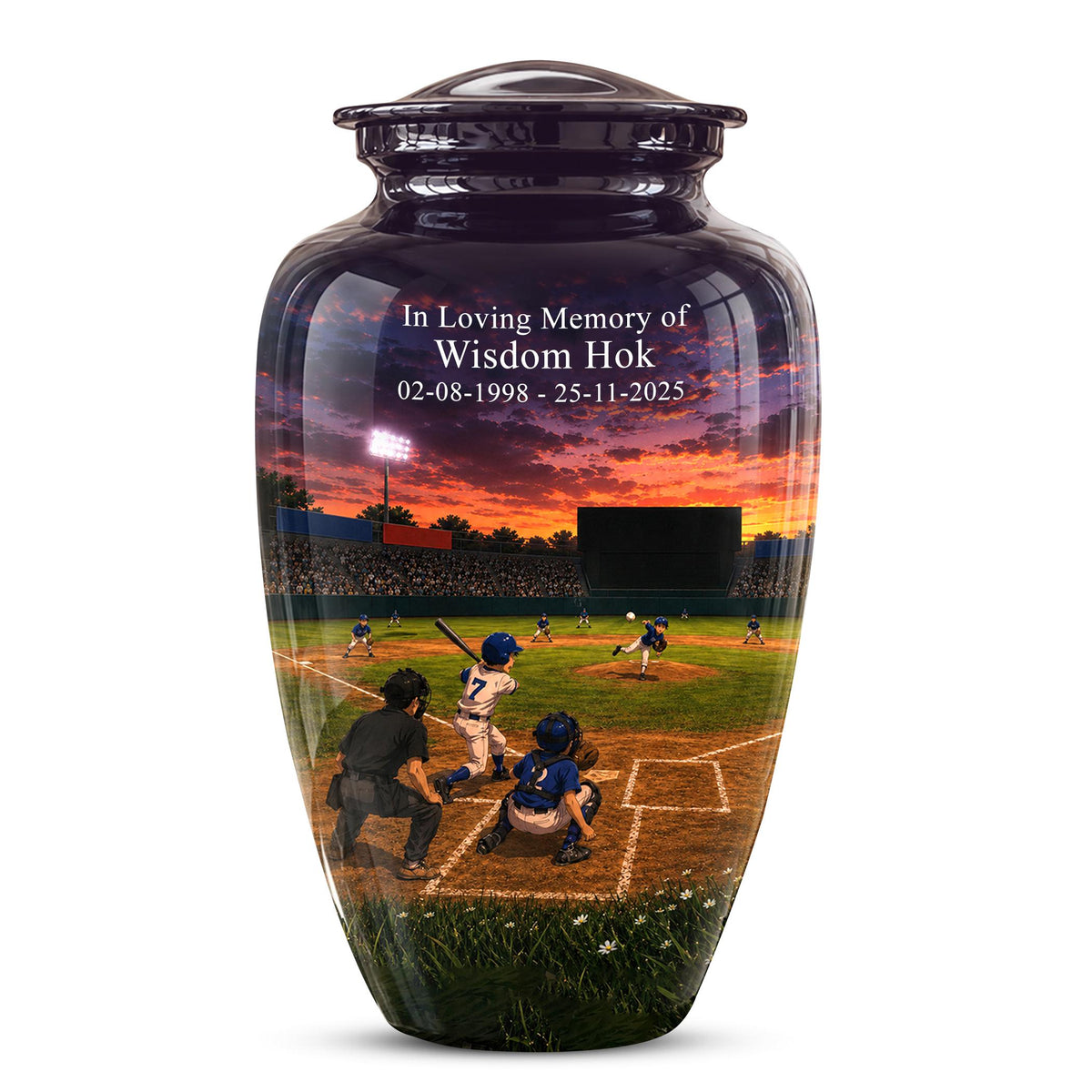 Baseball Cremation Urn for Ashes - Youth Baseball Team Memorial Urn