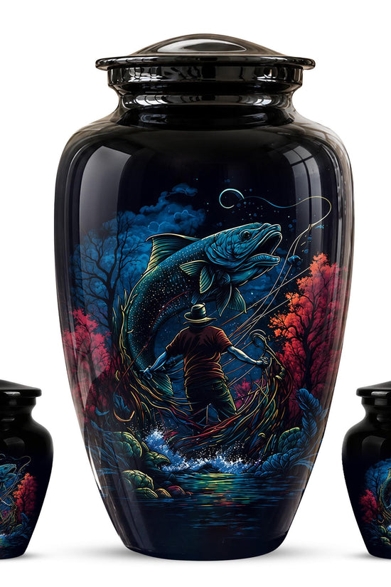 Personalized Bass Fishing Cremation Urn - Fisherman Memorial Urn for Ashes