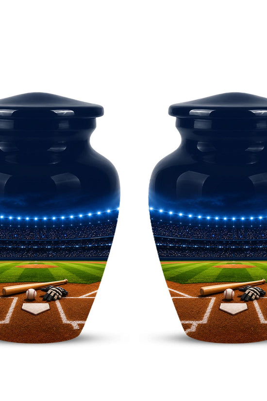 Personalized Baseball Stadium Cremation Urn for Ashes - Custom Memorial Funeral Urn