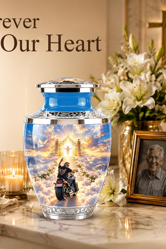 Personalized Motorcycle Memorial Urn, Biker Heaven Tribute, 200 Cubic  Inches