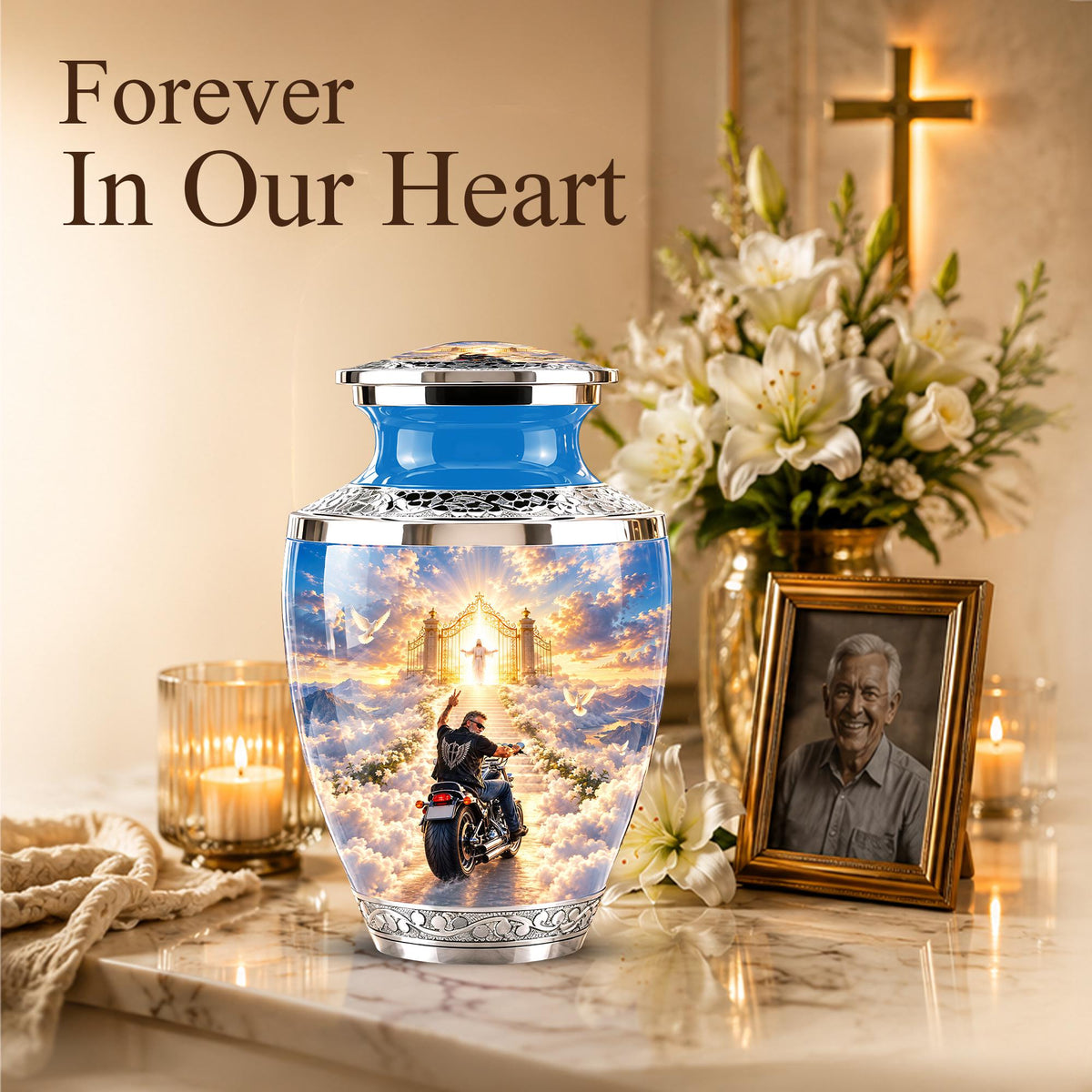 Personalized Motorcycle Memorial Urn, Biker Heaven Tribute, 200 Cubic  Inches