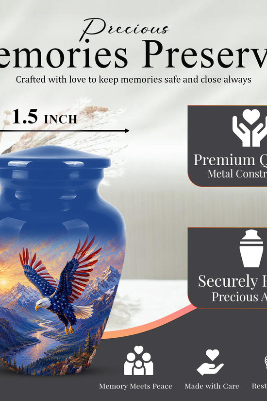 Bald Eagle Cremation Urn for Ashes - Blue Mountain Eagle Memorial Urn