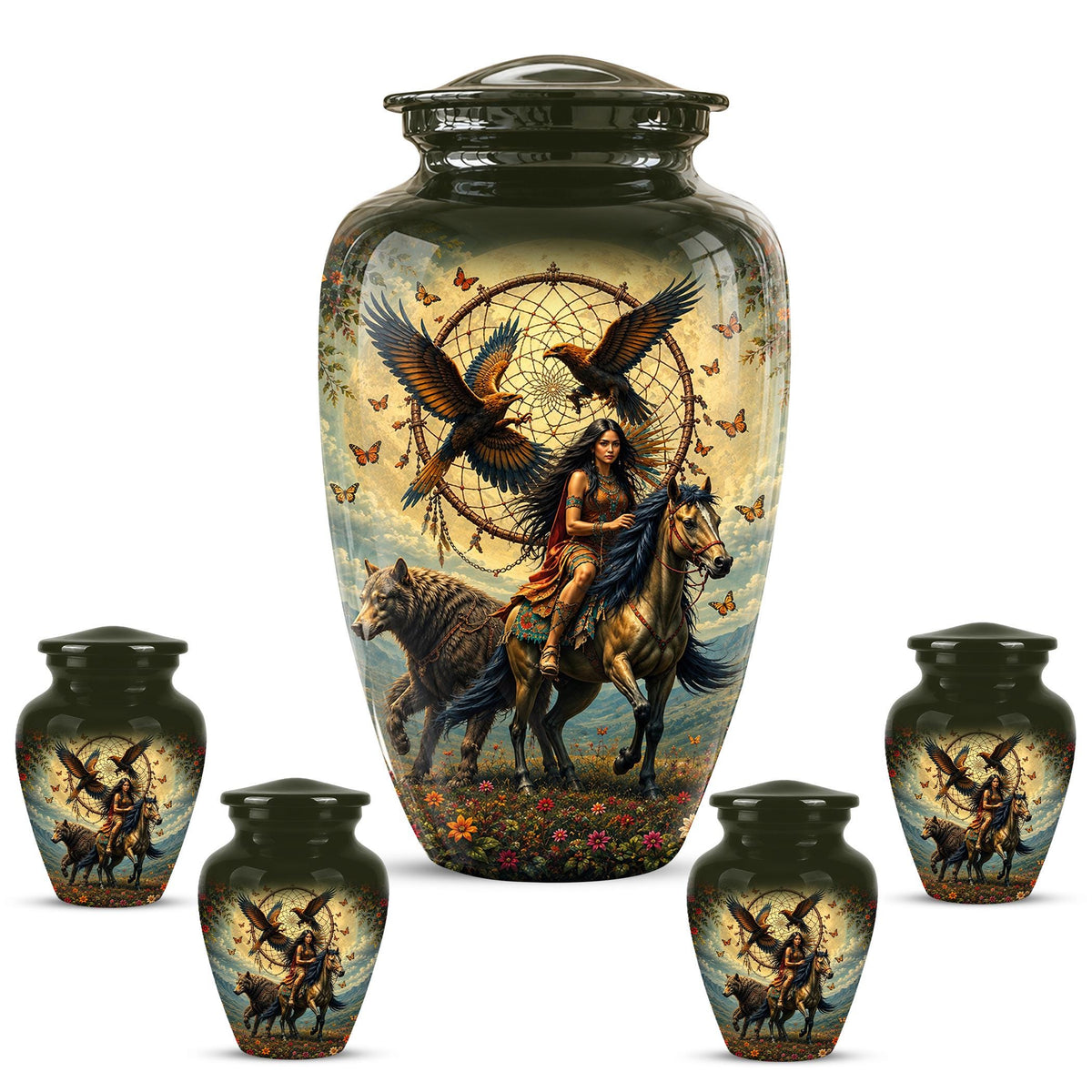 Personalized Urns for Human Ashes Adult - Native American Urn for Ashes
