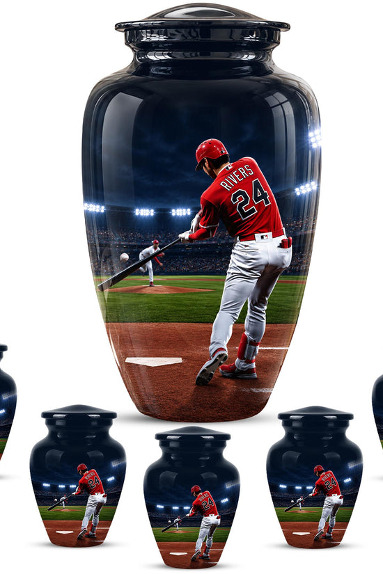 Baseball Cremation Urn for Ashes - Baseball Player Memorial Urn